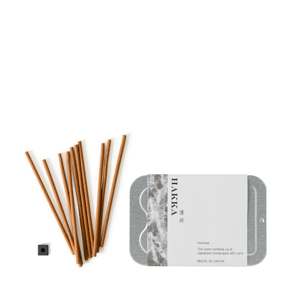 Japan Fragrance Incense Hakka 薄荷 10 Sticks with Plate and Holder