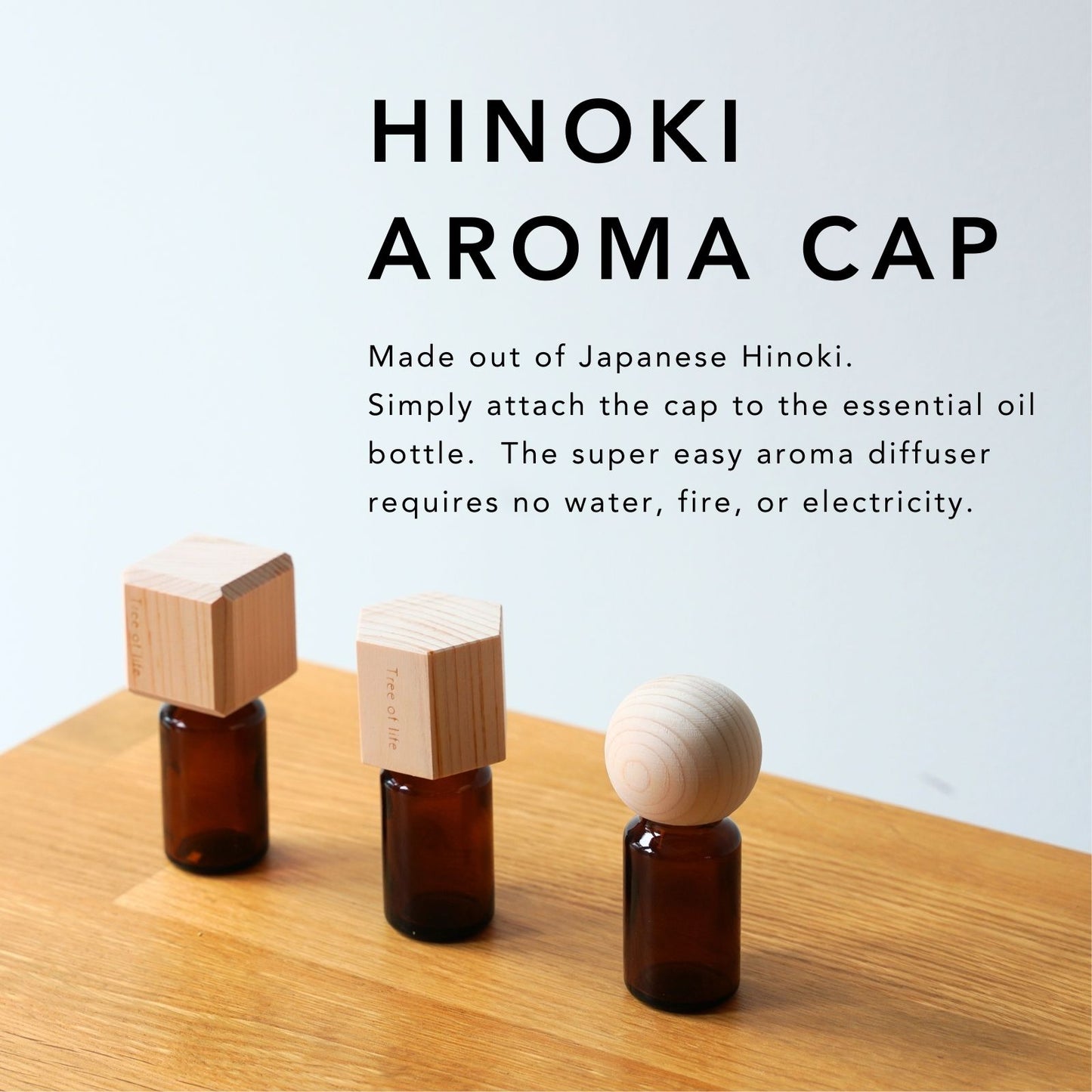 Hinoki Aroma Cap Diffuser Hex / Round / Square