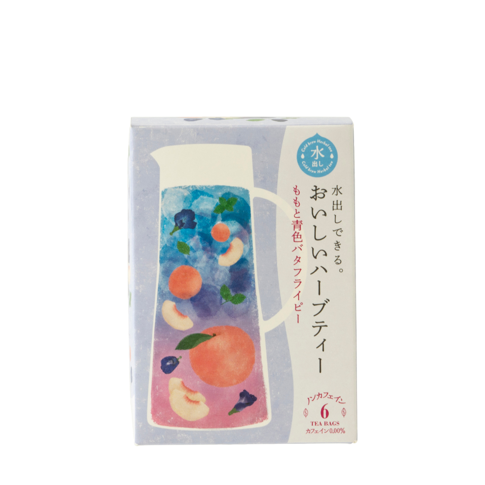 Cold Brew Fruity Herbal Tea Peach and Blue Butterfly Pea