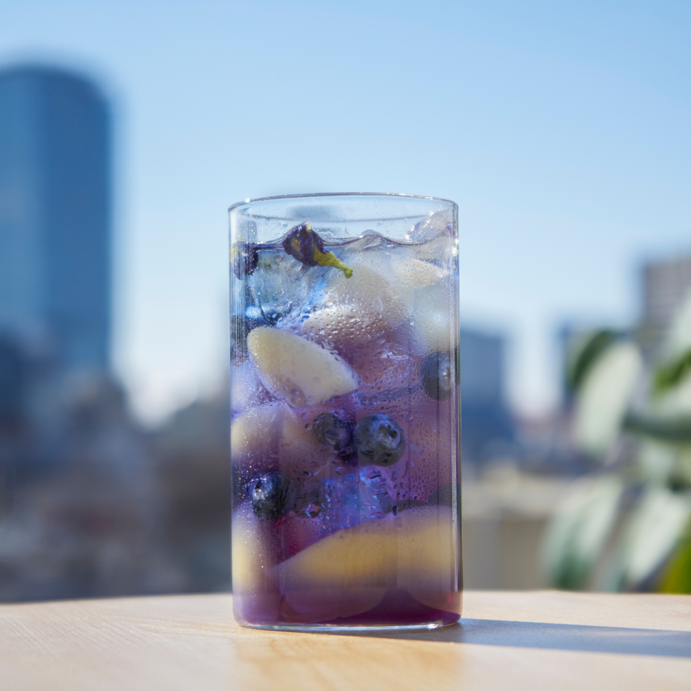 Cold Brew Fruity Herbal Tea Peach and Blue Butterfly Pea