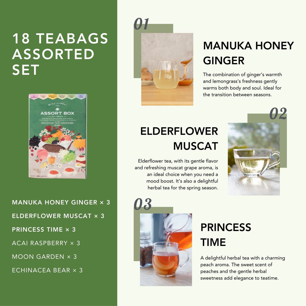 Fruity Herbal Tea 6 Flavors Assorted (18 teabags)