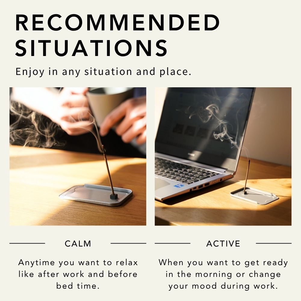 Japan Fragrance Incense Kankitsu 柑橘 10 Sticks with Plate and Holder