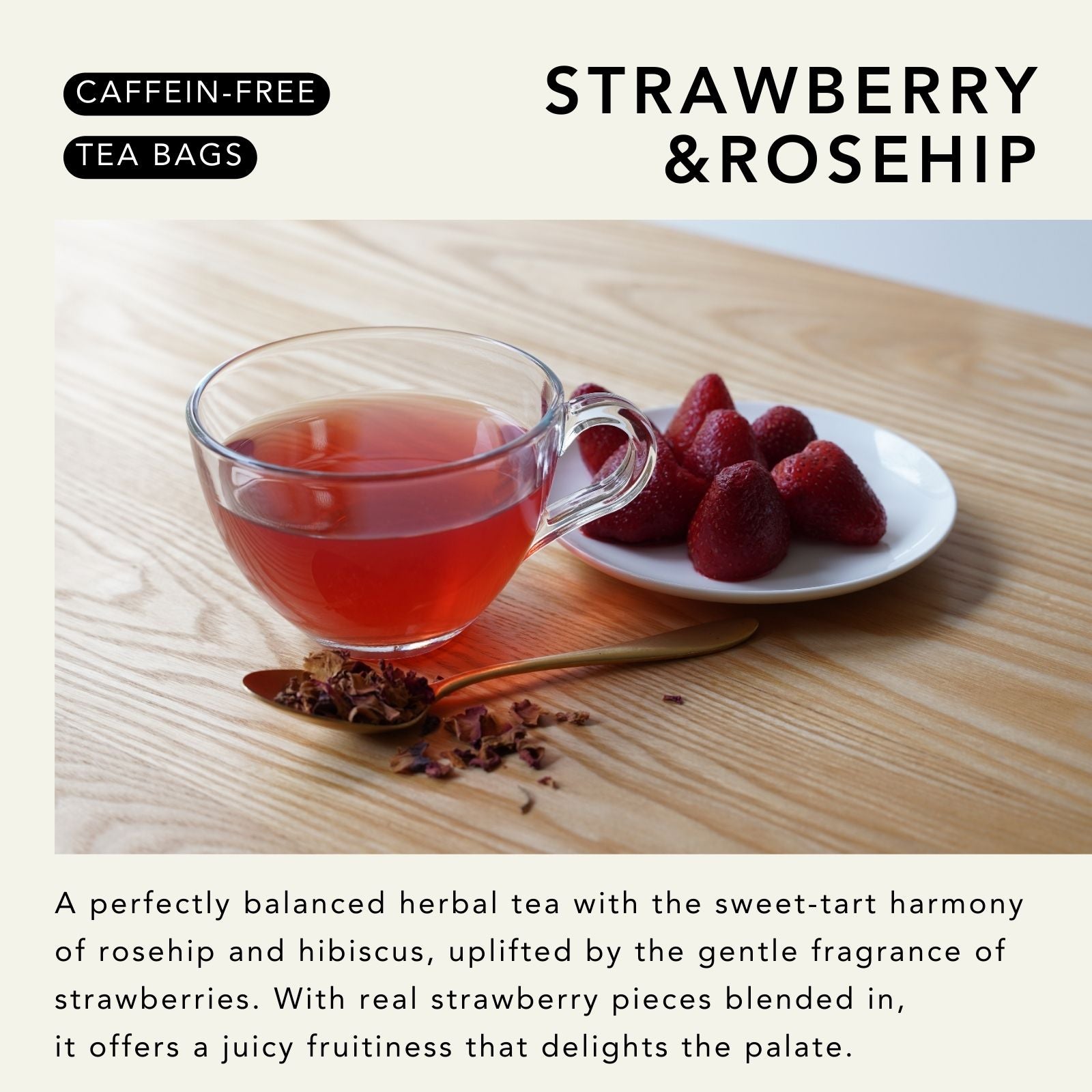 Fruity Herbal Tea Strawberry and Rosehip
