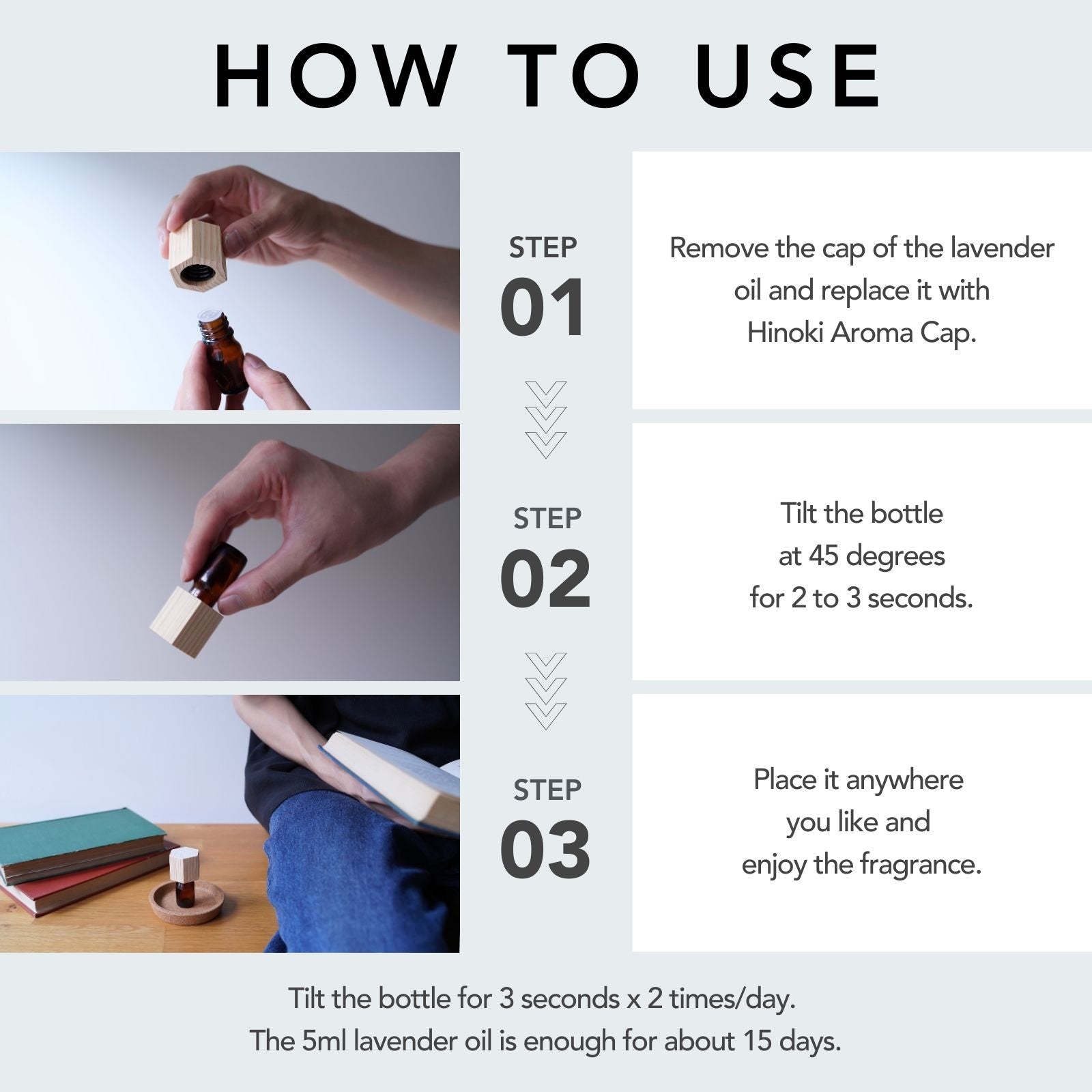Hinoki Aroma Cap Lavender Oil 5ml Set
